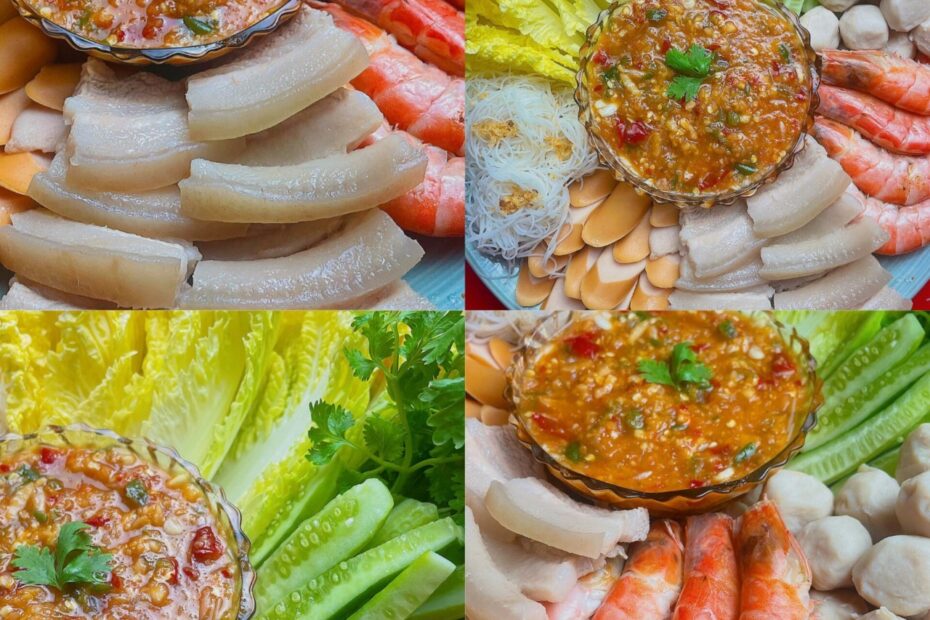 เมี่ยงรวมมิตรน้ำจิ้มถั่วตัด