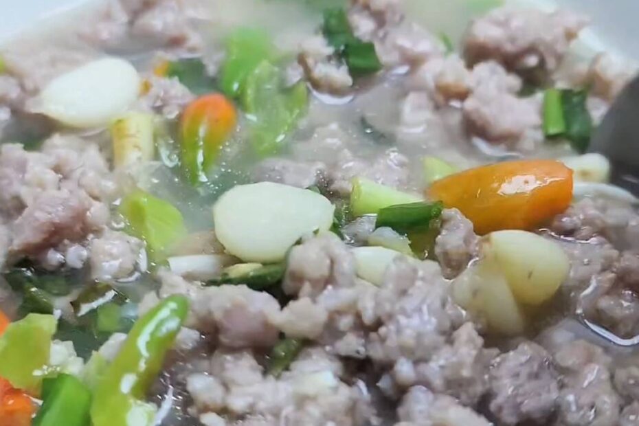 ต้มแซ่บหมูสับพริกขี้หนู